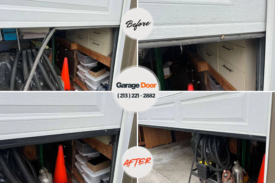 Before and after: garage door repair Tangerine, FL